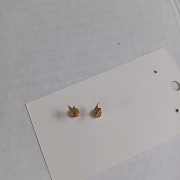 Mjust Lightning Stud Titanium Earrings NEW -Hypoallergenic -Flat Back -Sensitive - Picture 5 of 10